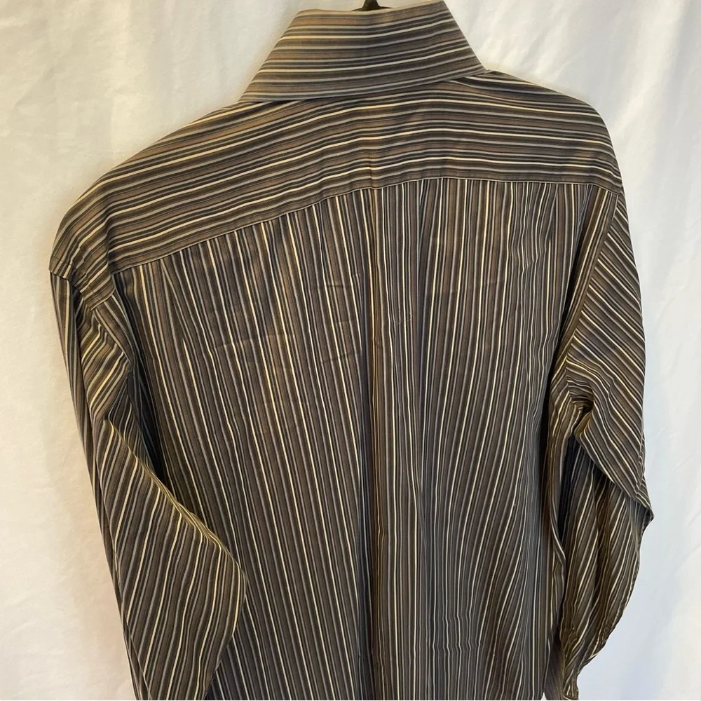Banana Republic Striped Long Sleeve Dress Shirt Large Office Business‎ Workwear